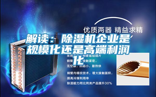 解讀：除濕機(jī)企業(yè)是規(guī)?；€是高端利潤(rùn)化