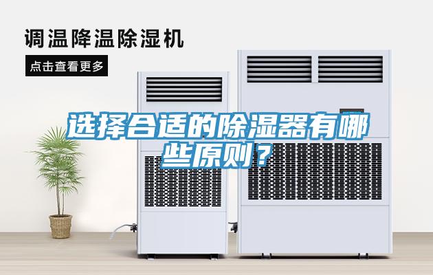 選擇合適的除濕器有哪些原則？