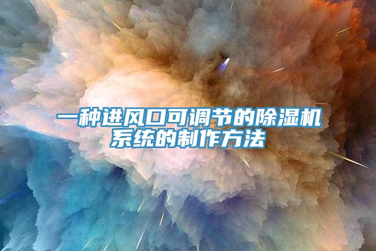 一種進風口可調節(jié)的除濕機系統(tǒng)的制作方法