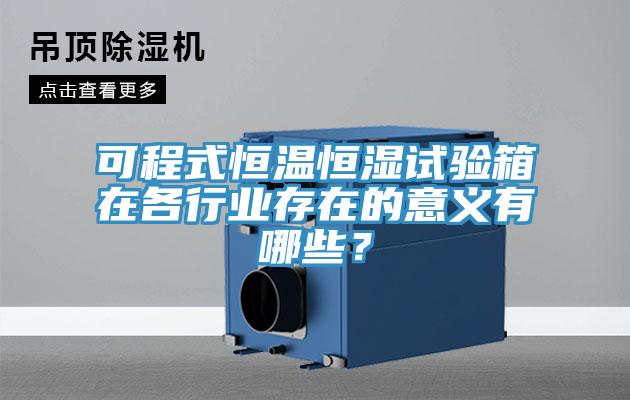 可程式恒溫恒濕試驗(yàn)箱在各行業(yè)存在的意義有哪些？