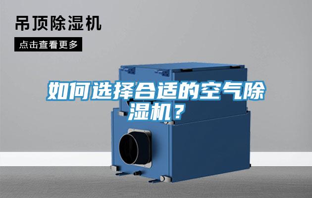 如何選擇合適的空氣除濕機？