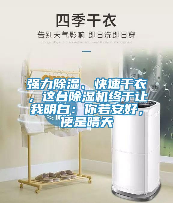 強力除濕、快速干衣，這臺除濕機終于讓我明白：你若安好，便是晴天