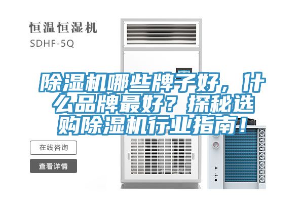 除濕機(jī)哪些牌子好，什么品牌最好？探秘選購(gòu)除濕機(jī)行業(yè)指南！